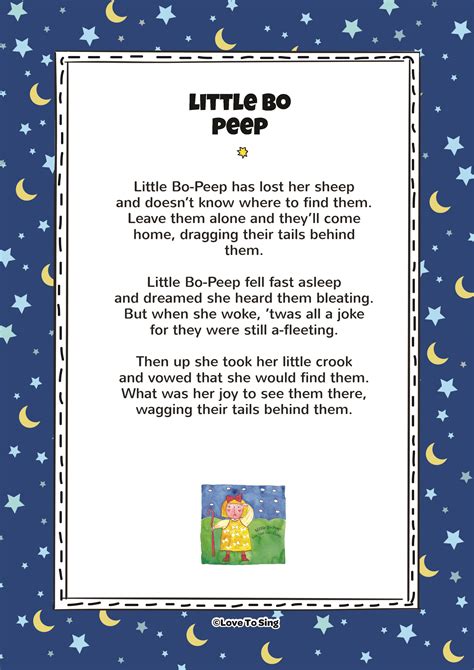 little bo peep song for kids
